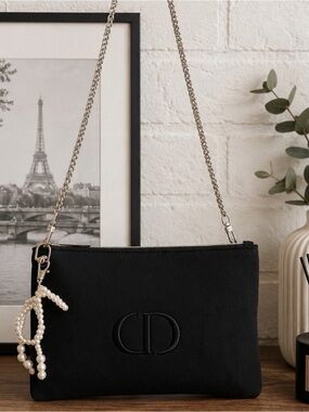 Dior Beauty Black Velvet Beauty Bag Gwp item nwot